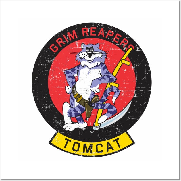 Grumman F-14 Tomcat - Grim Reapers - Grunge Style Wall Art by TomcatGypsy
